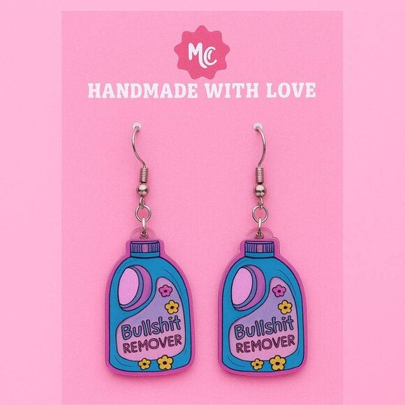 Bullshit Remover Earrings | Cute Funny Statement Jewelry - Picture 3 of 4